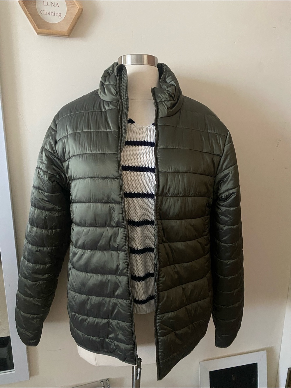 Lightweight Quilted Jacket - Olive Green